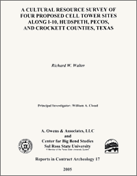 A Cultural Resource Survey of Four Proposed Cell Tower Sites Along I-10, Hudspeth, Pecos, and Crockett Counties, Texas