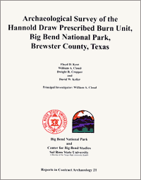 Archaeological Survey of the Hannold Draw Prescribe Burn Unit, Big Bend National Park, Brewster County, Texas