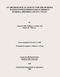 An Archaeological Survey for the Ruidosa Water System Improvement Project, Ruidosa, Presidio County, Texas