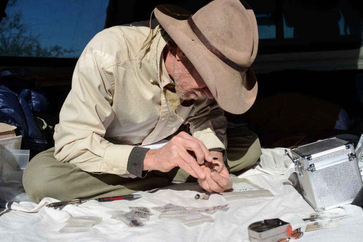 Keller Examines Artifacts